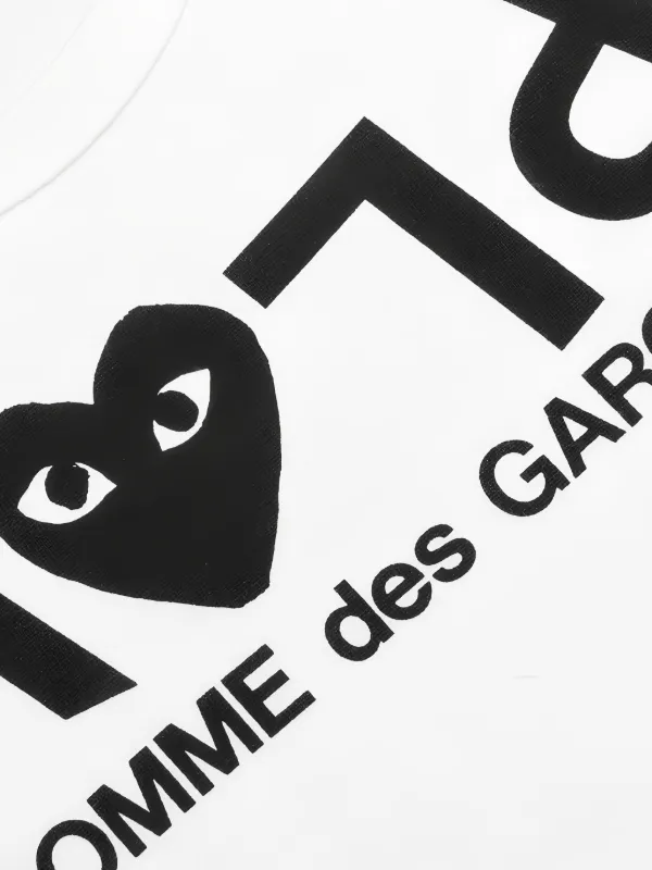 Comme Des Garçons Play Kids CDG Play Inverted Text T-shirt | White
