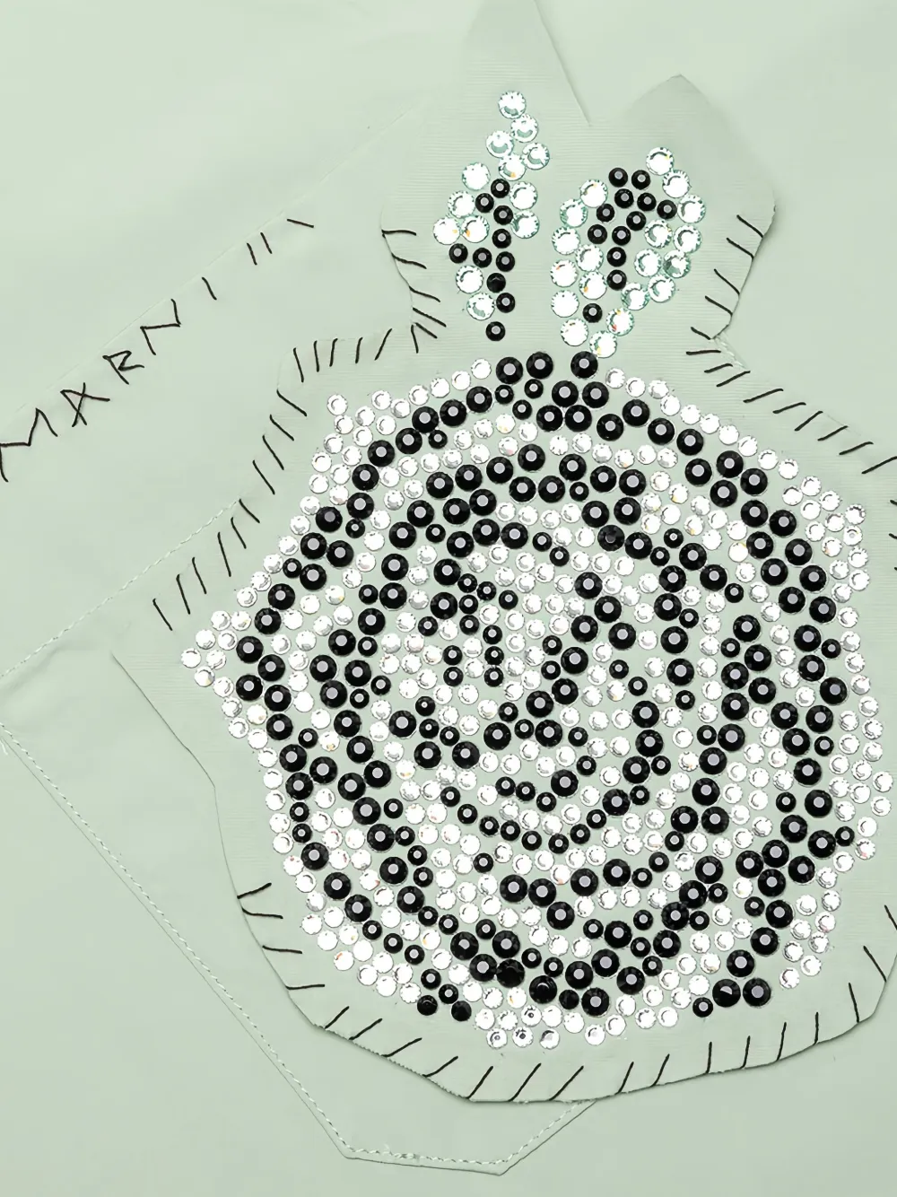 Marni T-shirt verfraaid met kristallen en zak Groen