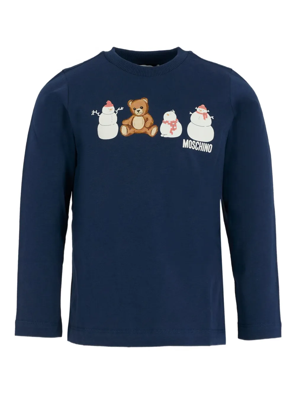 Moschino Kids teddy-snowman long-sleeved T-shirt | Blue | Image 1
