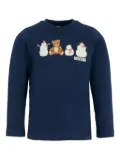 Moschino Kids teddy-snowman long-sleeved T-shirt - Blue