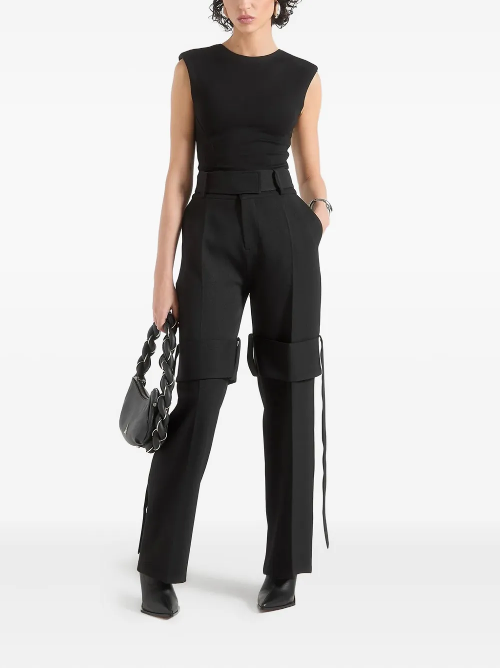 Manière De Voir Isabelle belted knee-strap trousers | Slacks | Image 2
