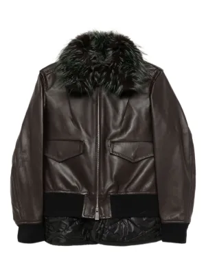 sacai レディースウール・レザーコンビジャケット sacai ウィメンズ レザージャケット通販 - FARFETCH