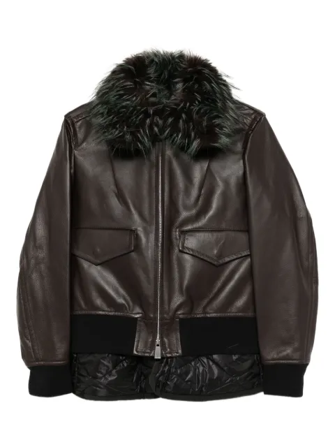 sacai 2 in 1 leather jacket