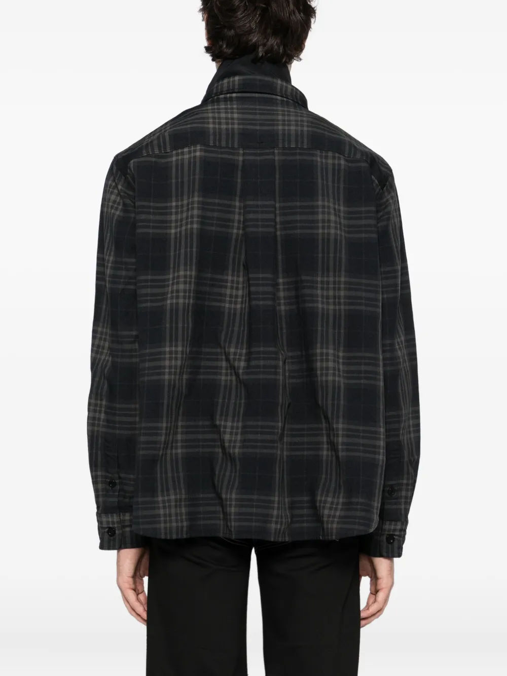 Sacai Plaided Jacket In Black