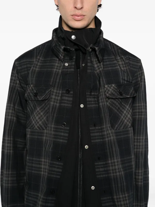 Sacai チェック ジャケット | ブラック | FARFETCH JP