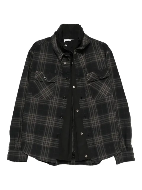 sacai جاكيت بكاروهات مضفرة