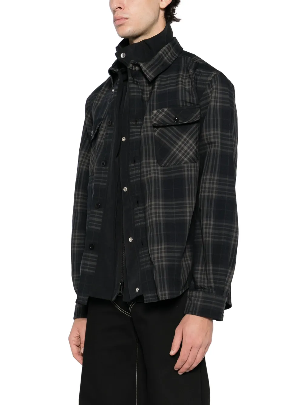 sacai Geruit jack Zwart