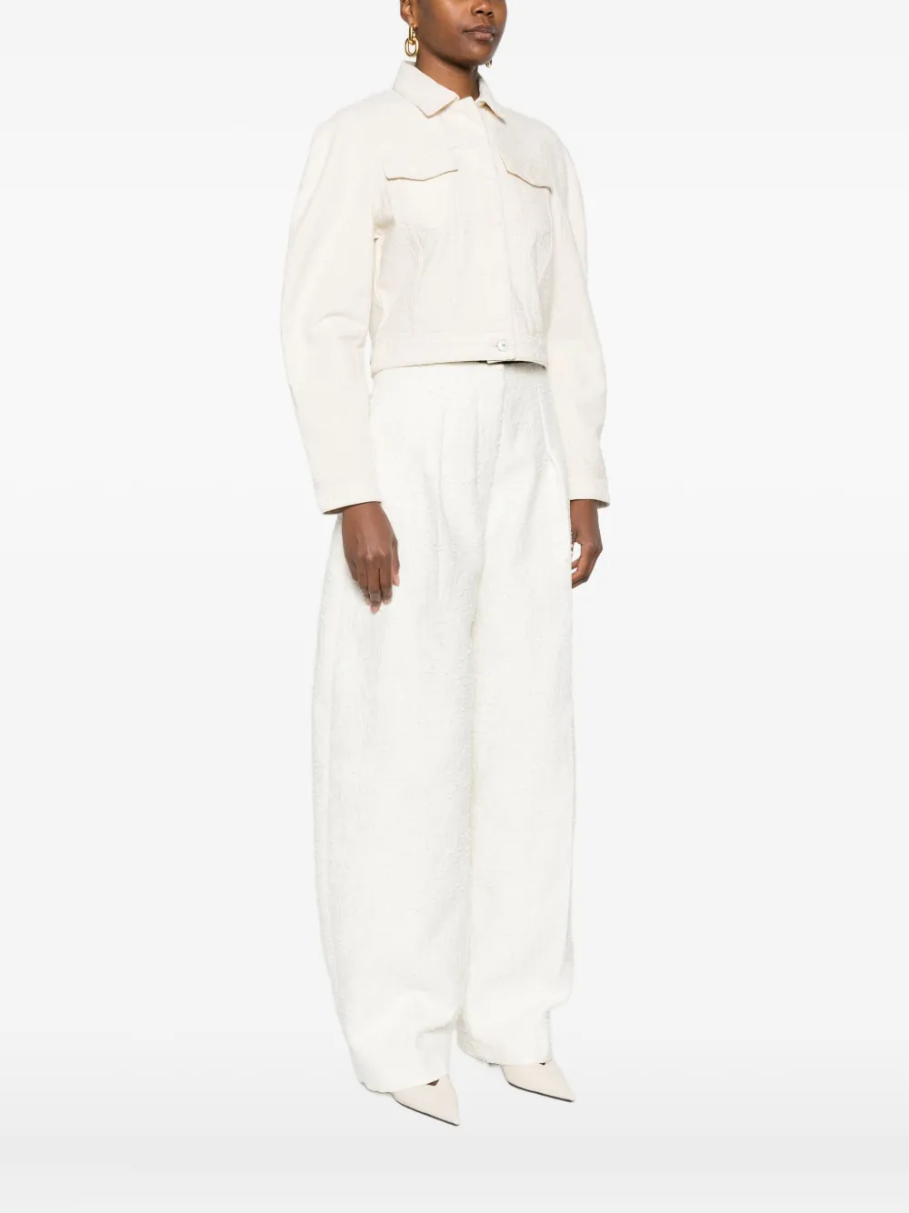 Jacquemus Women La Veste De-nimes Denim Jacket In Neutral