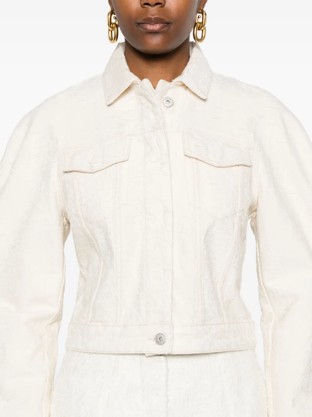 Jacquemus Women La Veste De-nimes Denim Jacket In Neutral