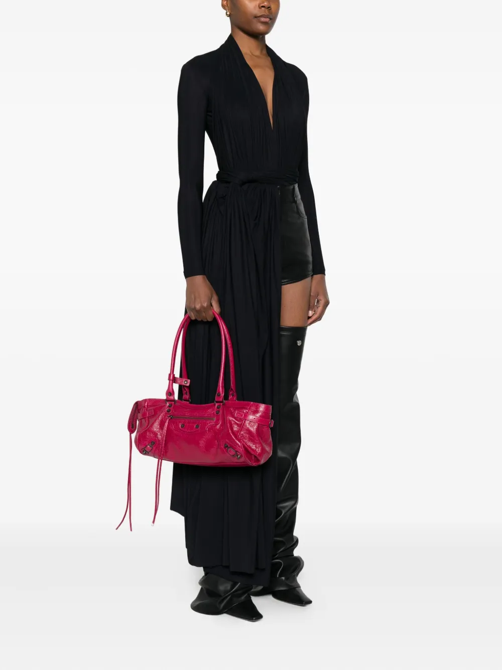 Balenciaga Schoudertas met studs - Roze