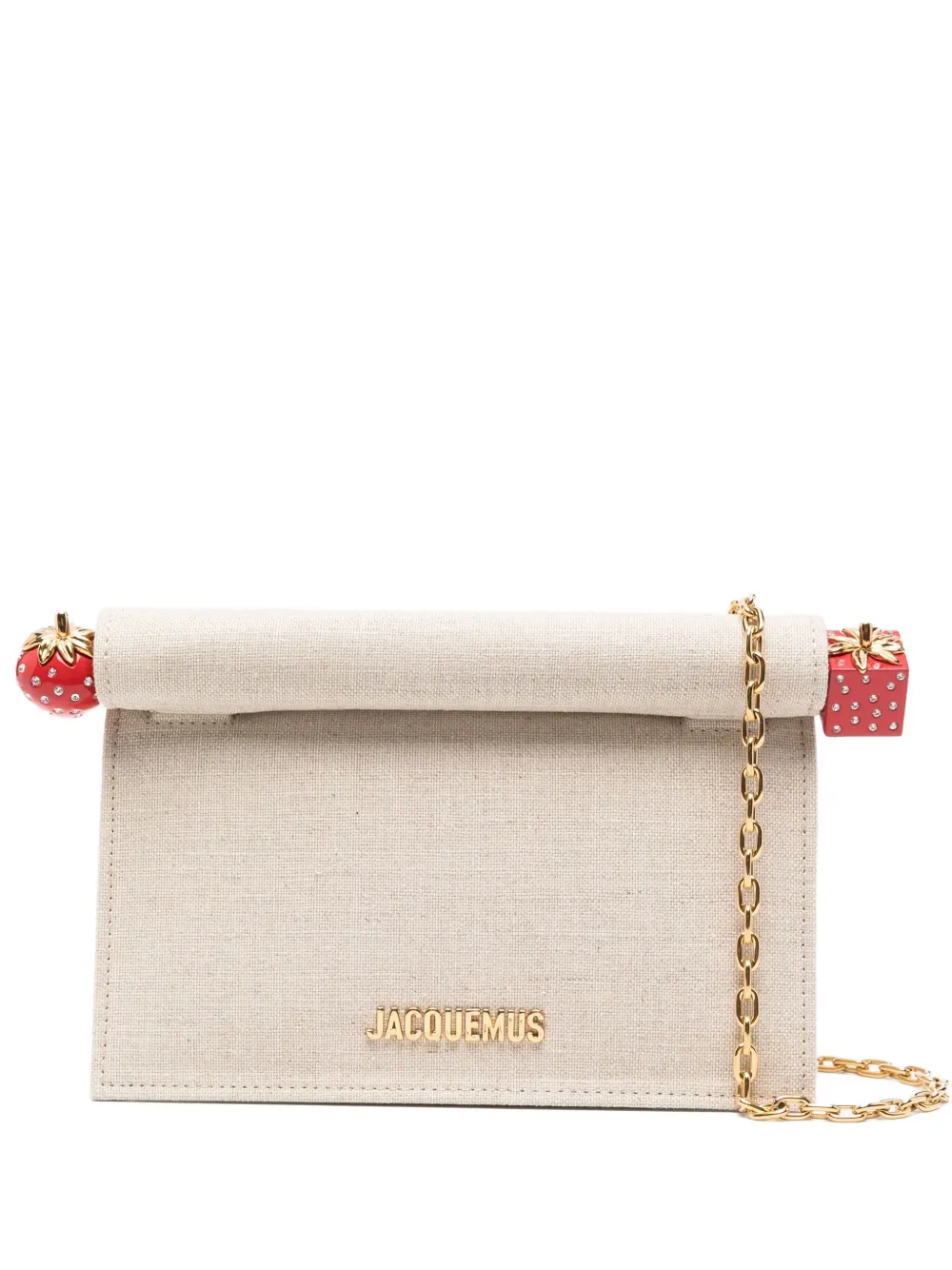 Jacquemus strawberry-detail chain clutch - Toni neutri