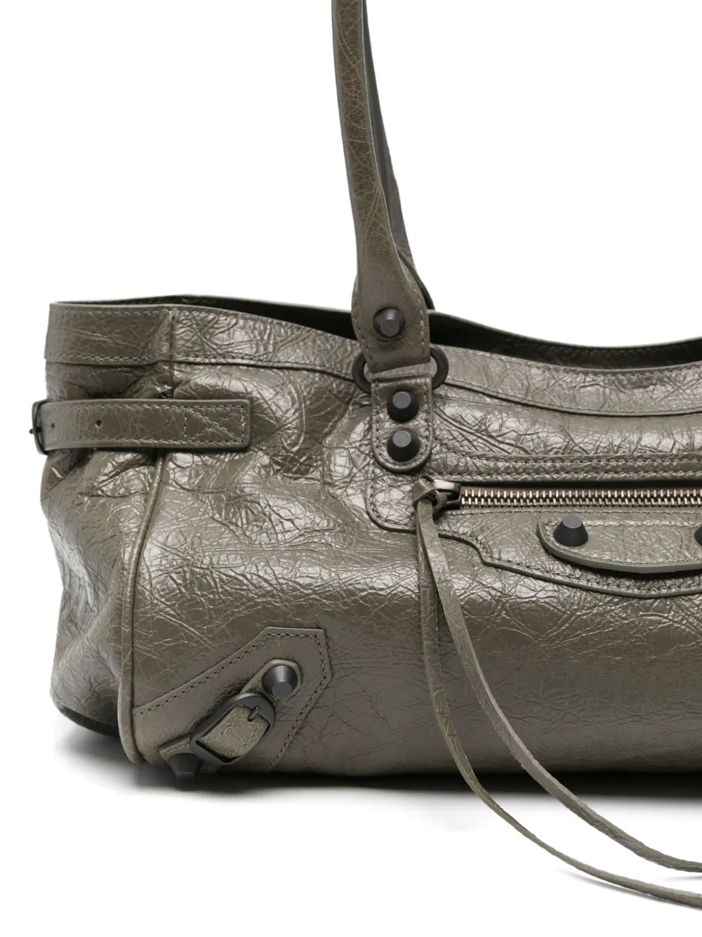 Balenciaga Leren schoudertas met handgreep Groen