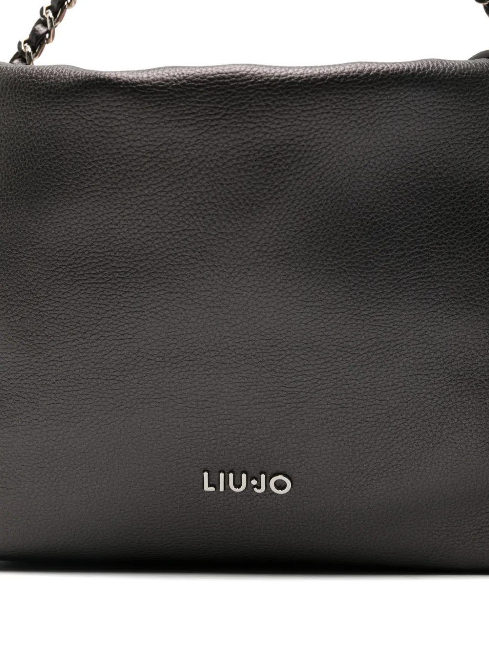 Liu •jo Chain-strap Leather Tote Bag In Black