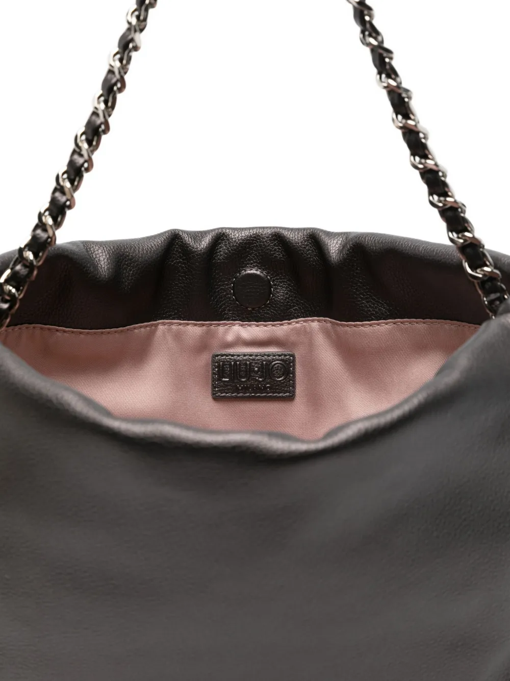 Liu •jo Chain-strap Leather Tote Bag In Black
