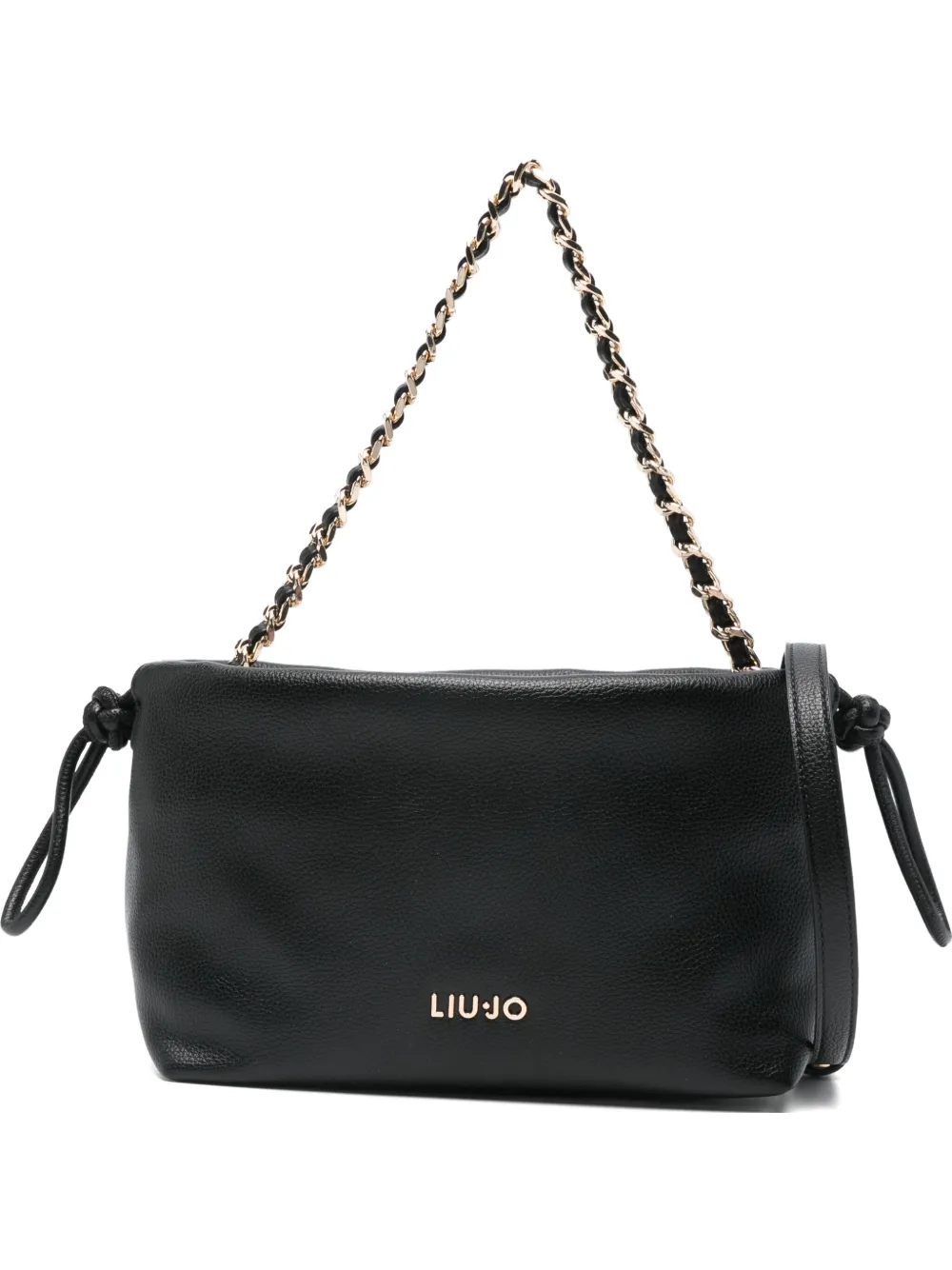 Liu •jo Chain-strap Drawstring Shoulder Bag In Black