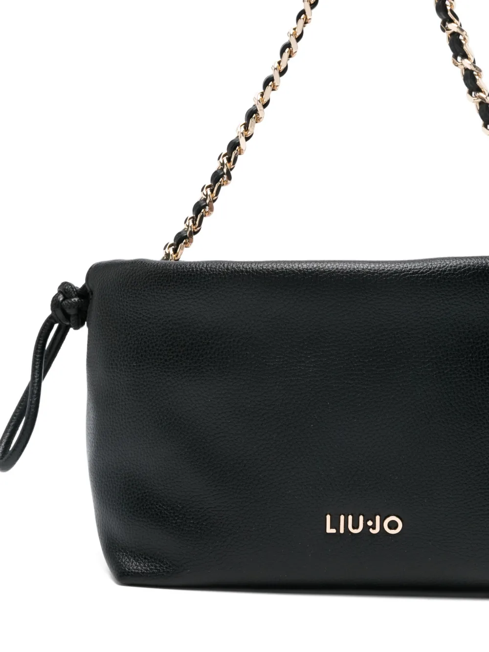 Liu •jo Chain-strap Drawstring Shoulder Bag In Black