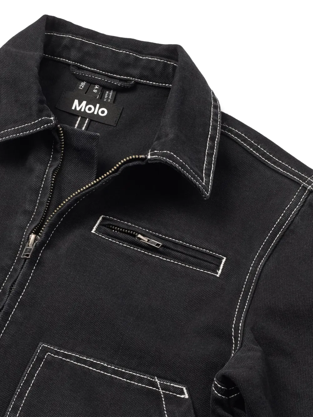  Molo Hetson Contrast-stitch Zip-up Jacket - Black 