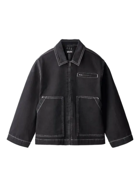 Molo Hetson contrast-stitch zip-up jacket