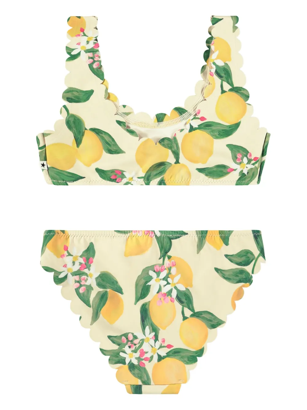 Molo Nolina bikini met citroenprint en gewelfde afwerking Beige