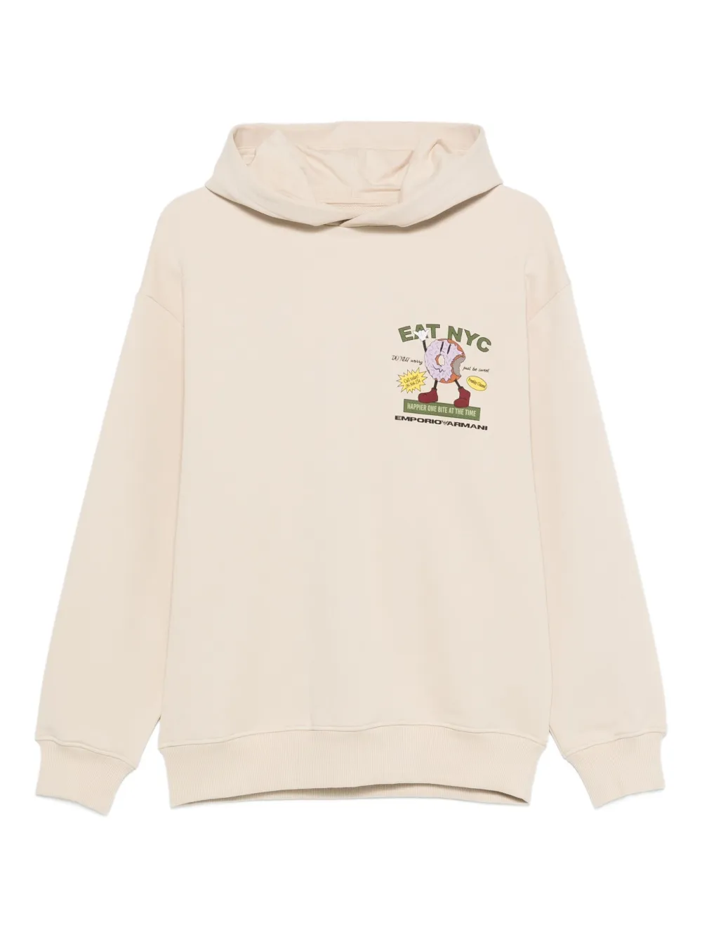 Emporio Armani graphic-print hoodie | Neutrals | Image 1