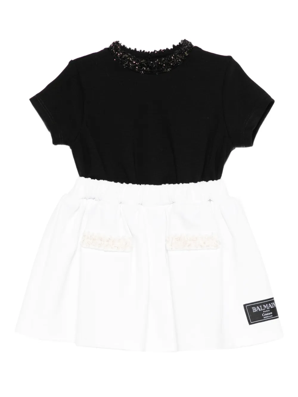 Balmain Kids beaded-detail dress - Nero