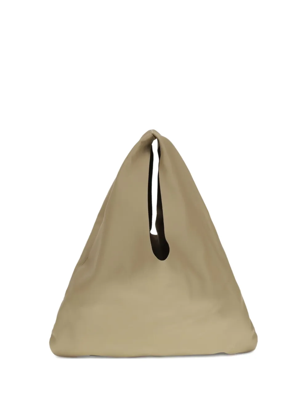 The Row Small Blind Triangular Leather Shoulder Bag In Neutral