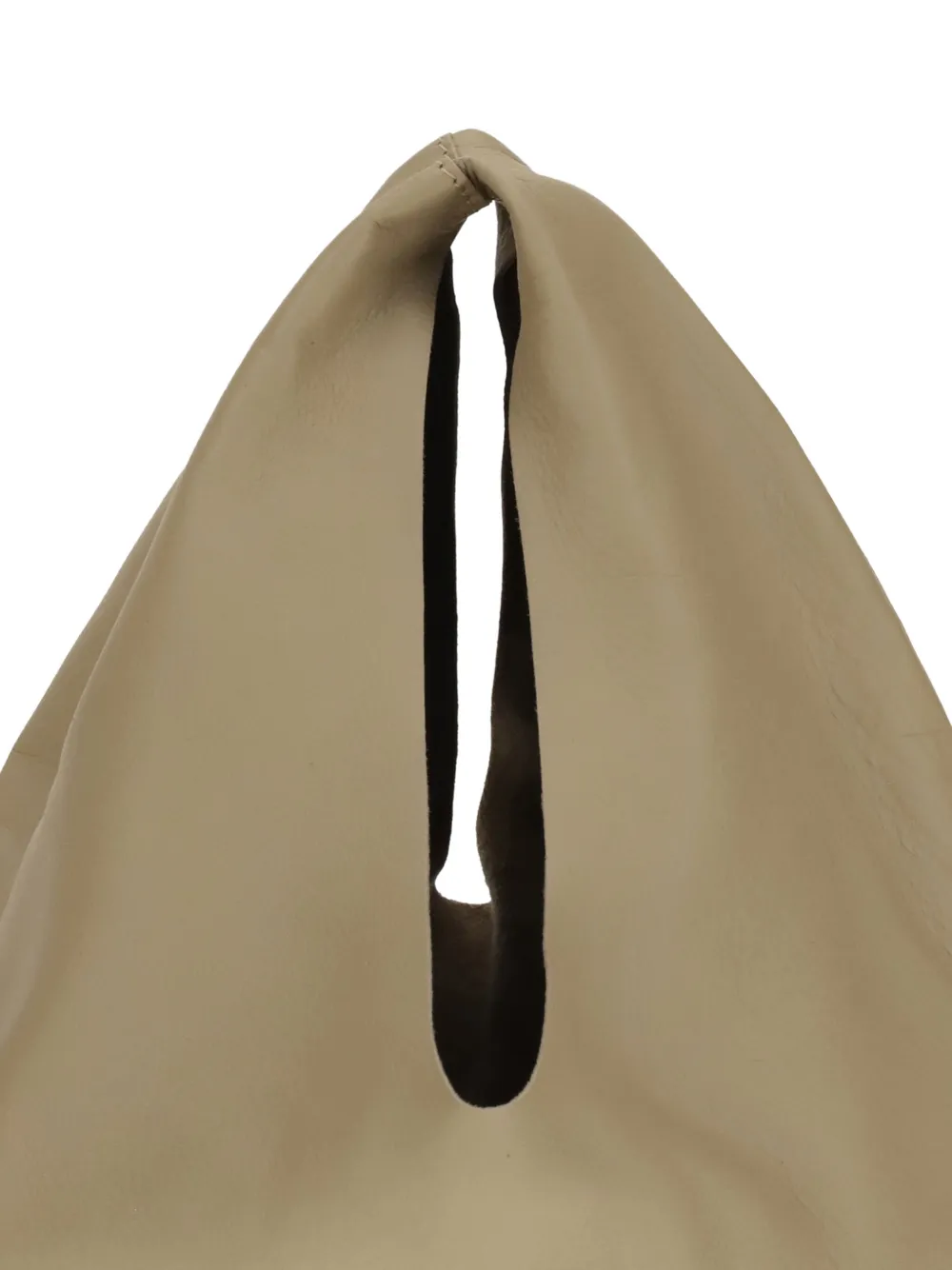 The Row Small Blind Triangular Leather Shoulder Bag In Neutral