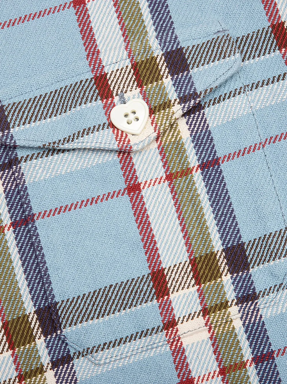  Human Made Plaid Heart-button Shirt - Blue 