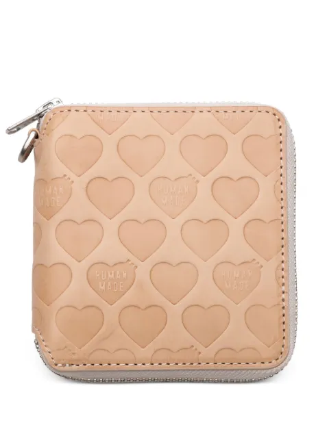Human Made heart-motif zip-around wallet