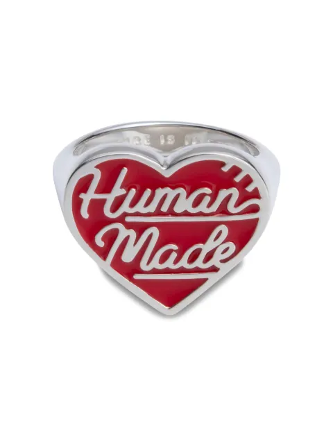 Human Made heart-shaped silver ring