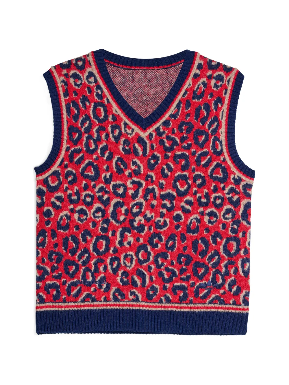 Wales Bonner x Adidas animal-print V-neck vest - Rosso