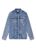GANNI logo-patch denim shirt - Blue