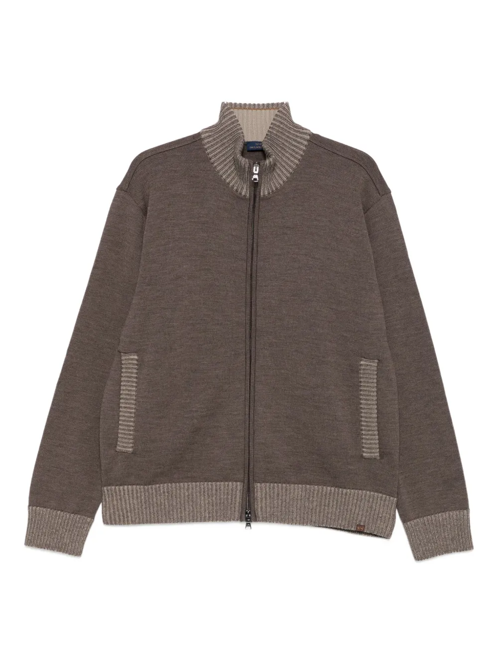 Paul & Shark ribbed-cuff zip-up cardigan - Toni neutri