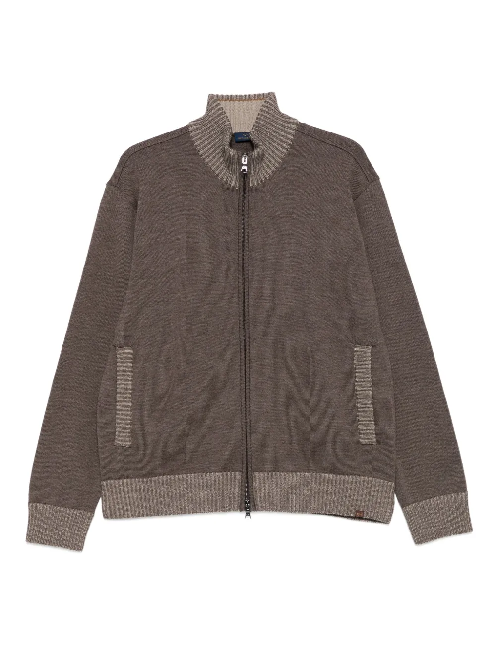 Paul & Shark ribbed-cuff zip-up cardigan - ニュートラル Paul & Shark ribbed-cuff zip-up cardigan - ニュートラル