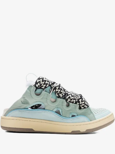 Lanvin Curb lace-up perforated mules