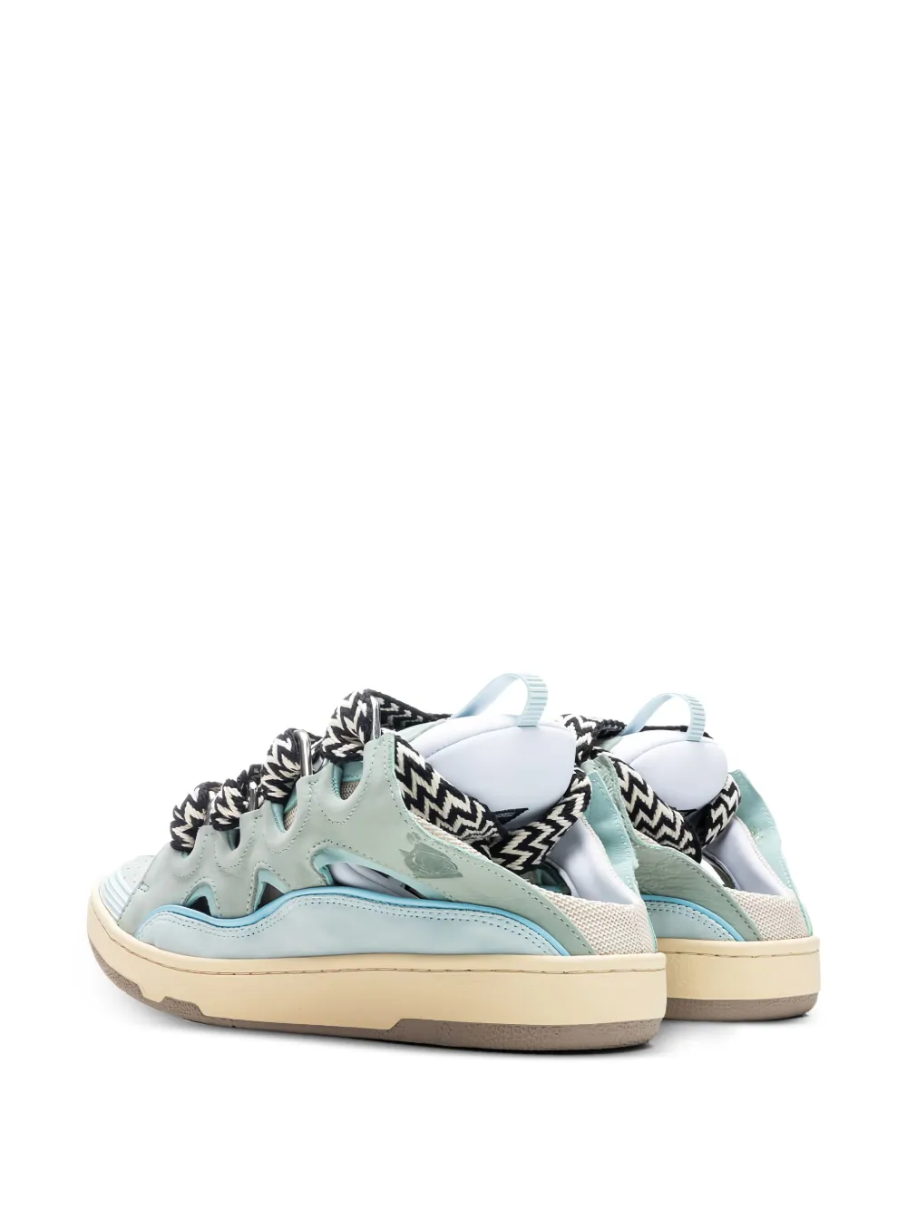 Lanvin Curb geperforeerde muiltjes met veters Blauw