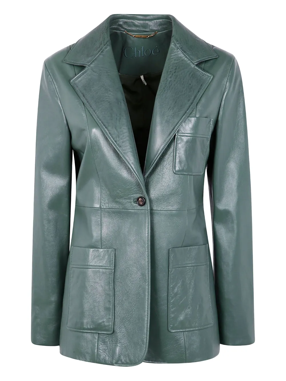 Chloé single-breasted leather blazer | Green | Image 1