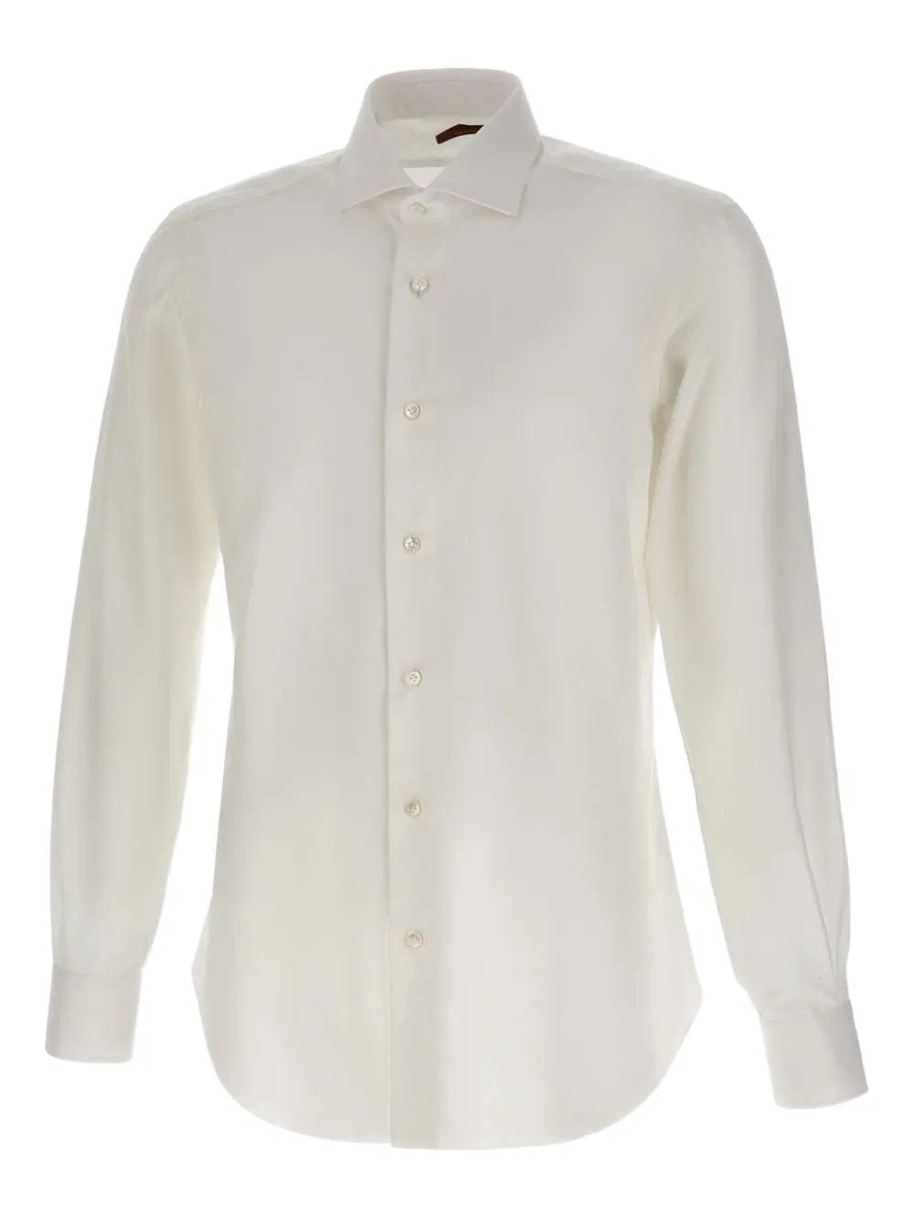 Barba classic-collar cotton shirt | White | Image 1