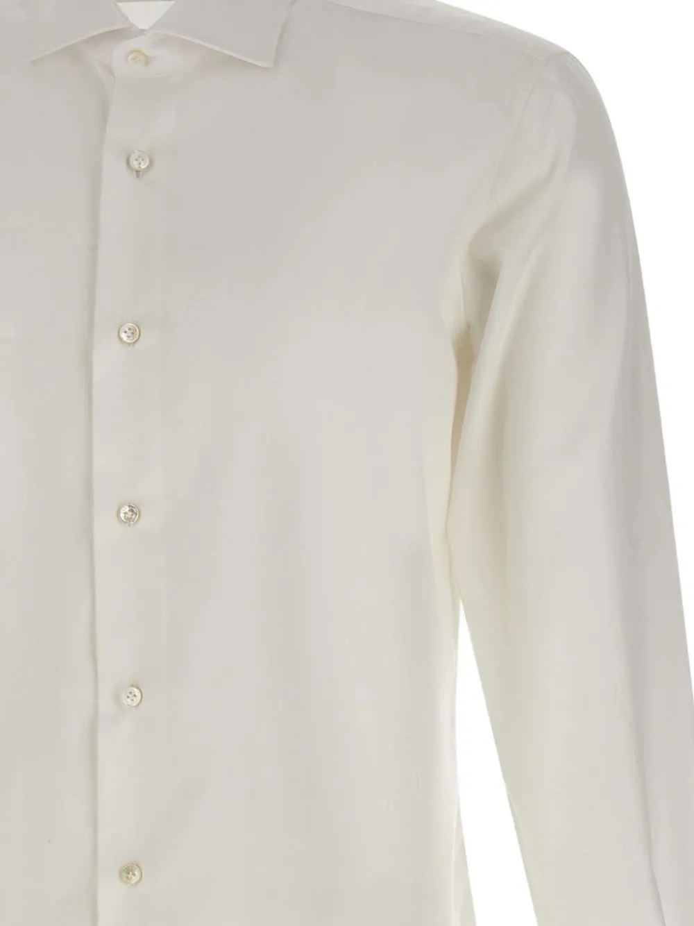 Barba Napoli Classic-collar Cotton Shirt In White