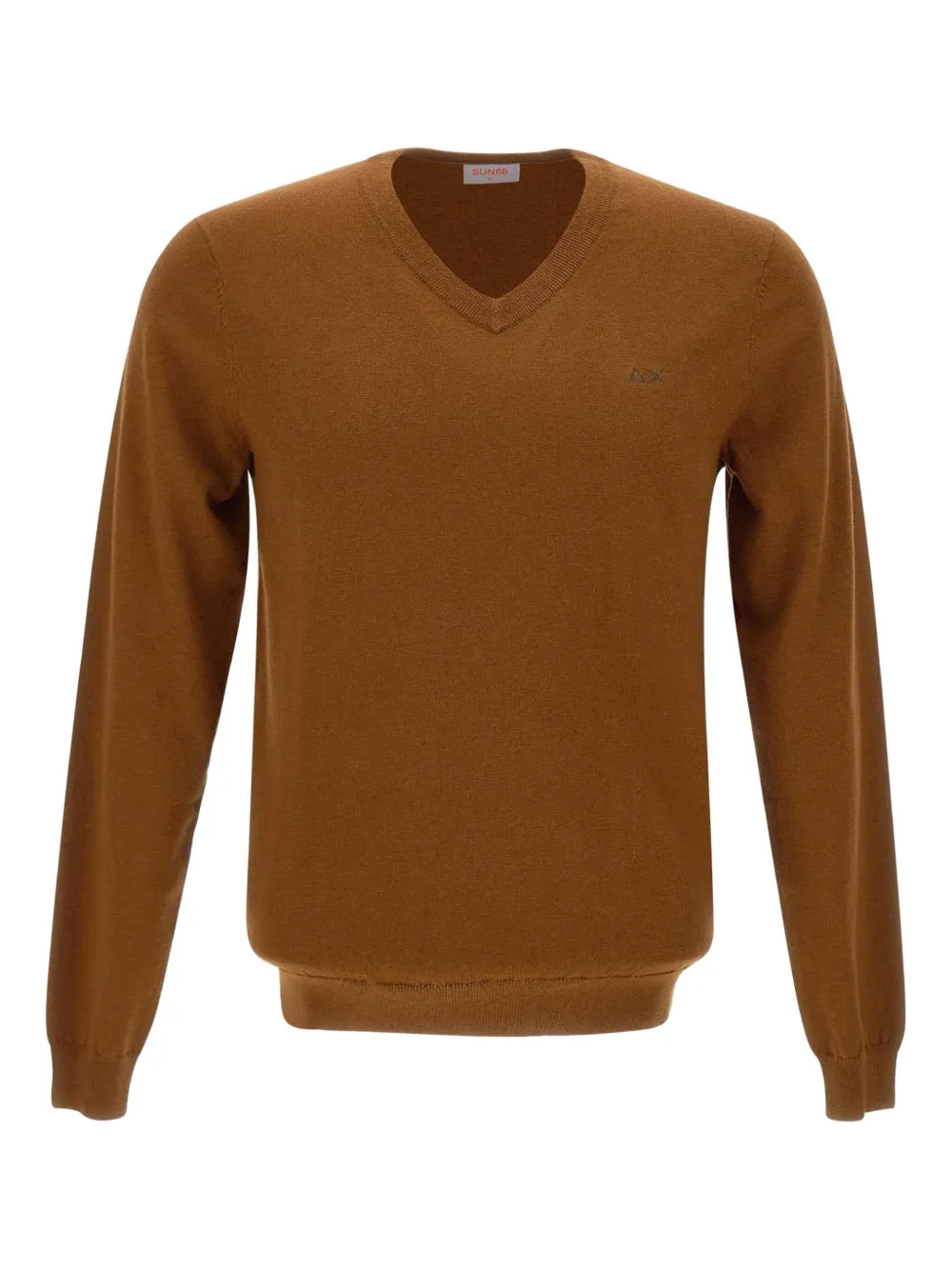 Sun68 embroidered V-neck sweater | Brown | Image 1