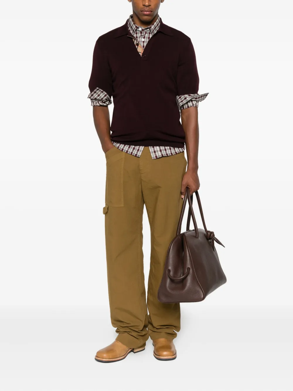 Burberry Poloshirt met knopen - Rood
