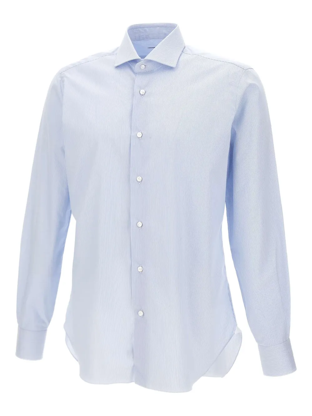 Barba micro-striped long-sleeve shirt | Blue | Image 1