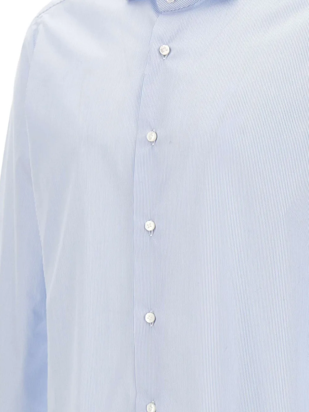 Barba Napoli Micro-striped Long-sleeve Shirt In Blue
