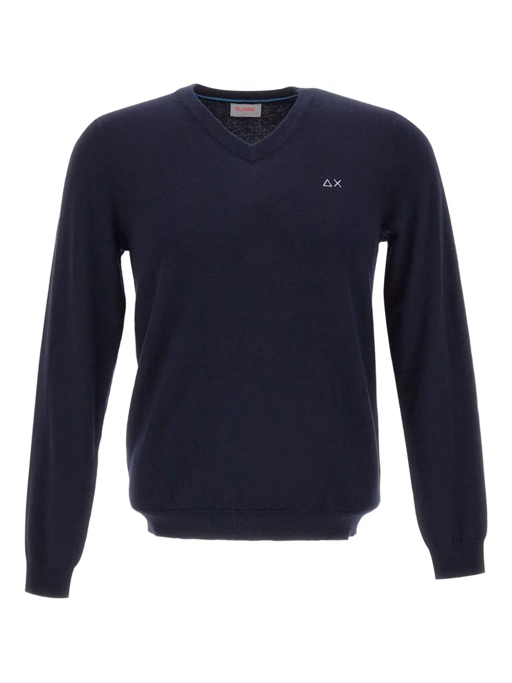 Sun68 embroidered-logo v-neck sweater | Blue | Image 1