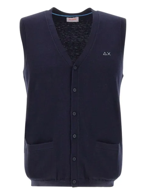 Sun68 embroidered logo V-neck gilet