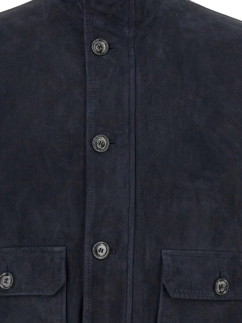 Barba Napoli Ribbed-collar Button-fastening Jacket In Blue