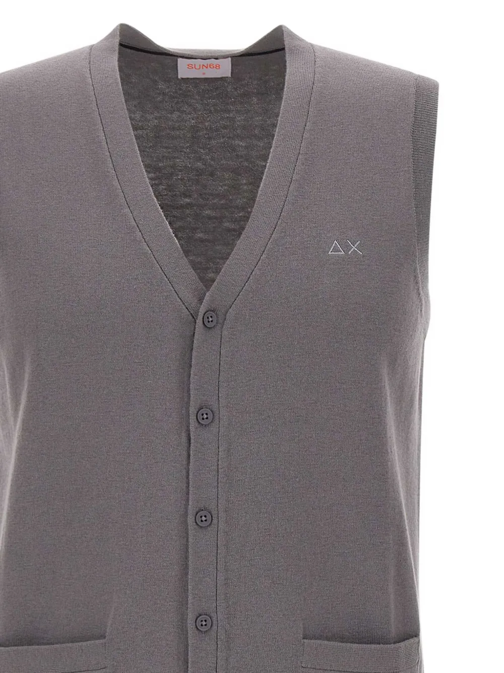 Sun68 Top met knopen en V-hals Grijs