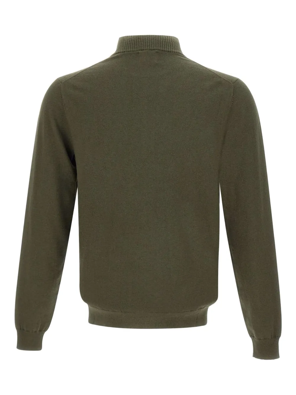 Sun68 half-zip logo-embroidered sweater - Groen