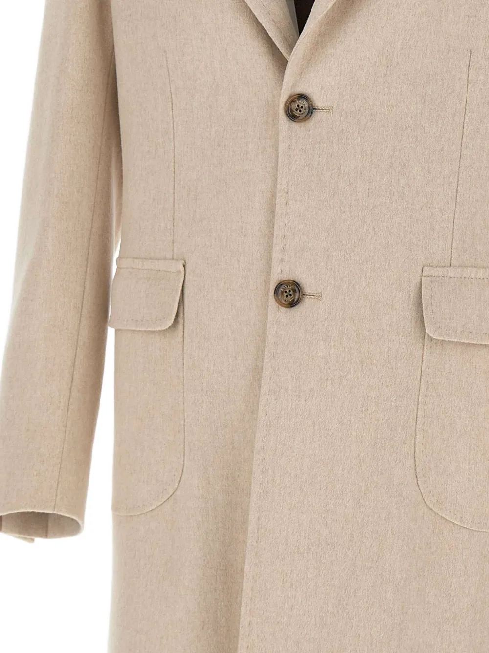 Barba Napoli Notch-lapel Wool Coat In Neutral
