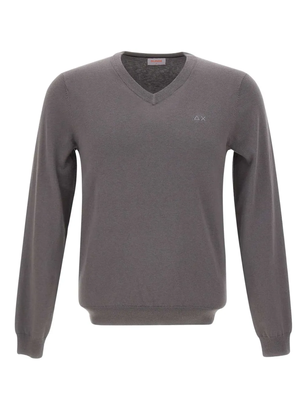 Sun68 V-neck embroidered sweater | Grey | Image 1